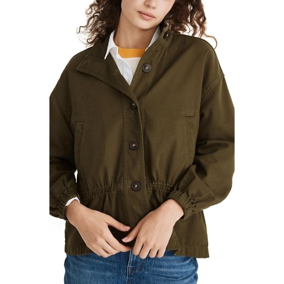 Madewell Highbury Military Jacket in Kale Green Size XL - Picture 2 of 10
